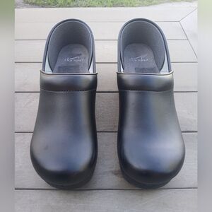 Dansko Classic Black Leather Clogs
